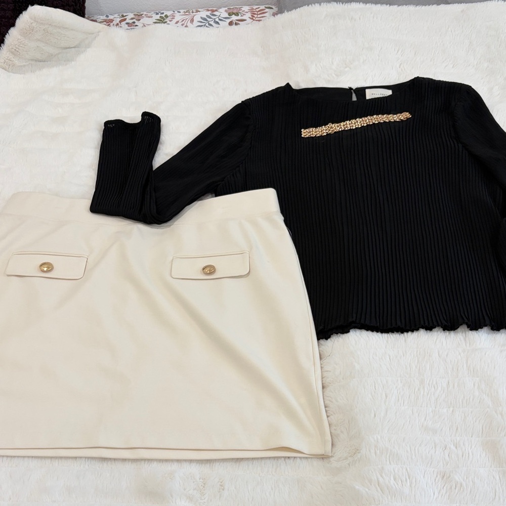 Nordstrom Cream Mini Skirt